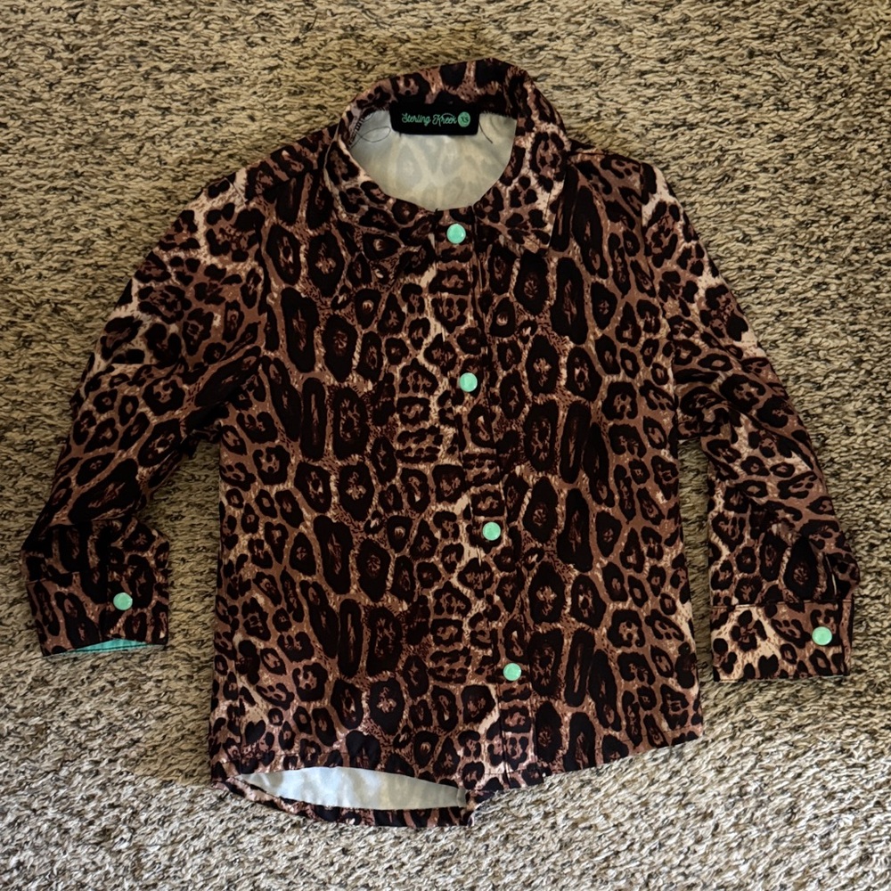Leopard Print Kids Button Down Shirt